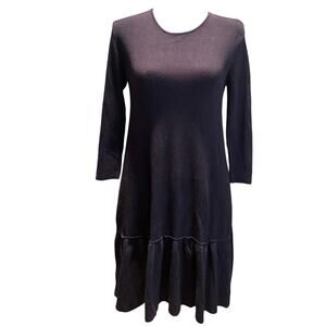 Women's Zara Black Knit LS Sweater Dress, Black, Size Medium, Soft!